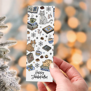Personalized Jolabokaflod Cozy Cats Bookish Bookmarks