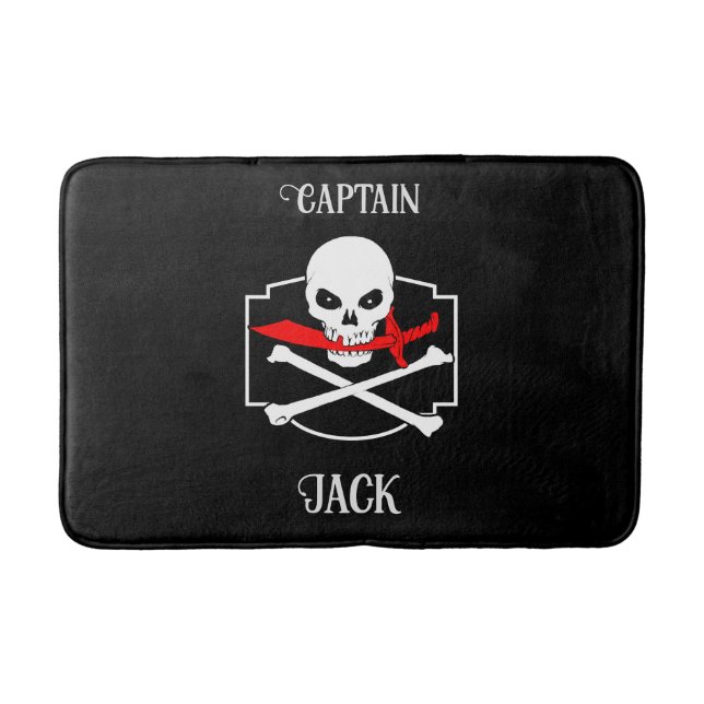 Personalized Jolly Roger (Cutlass) Bath Mat (Front)