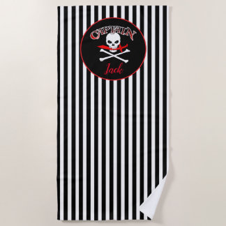 Personalized Jolly Roger (Cutlass) Beach Towel