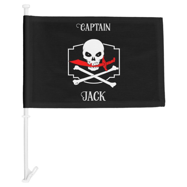 Personalized Jolly Roger (Cutlass)  Car Flag (Front)