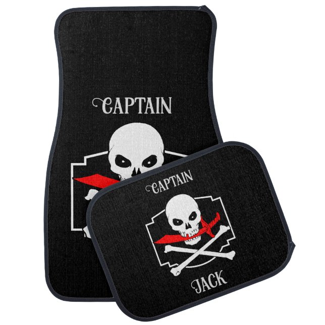 Personalized Jolly Roger (Cutlass) Car Floor Mat (Set)