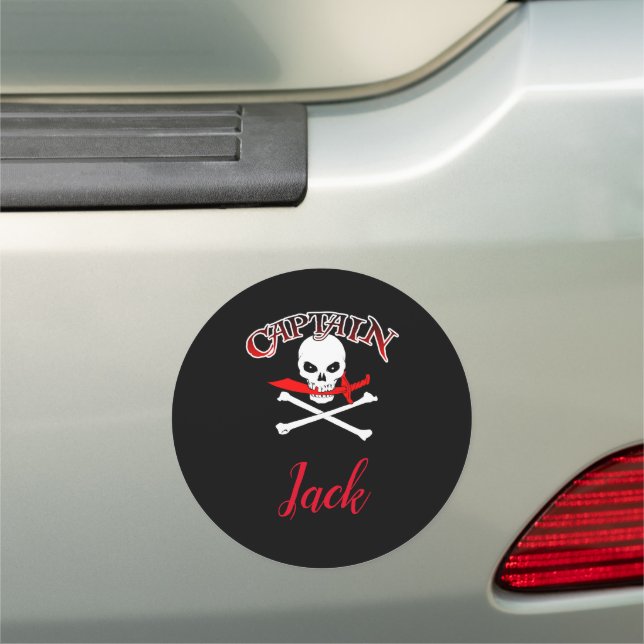 Personalized Jolly Roger (Cutlass) Car Magnet (In Situ)