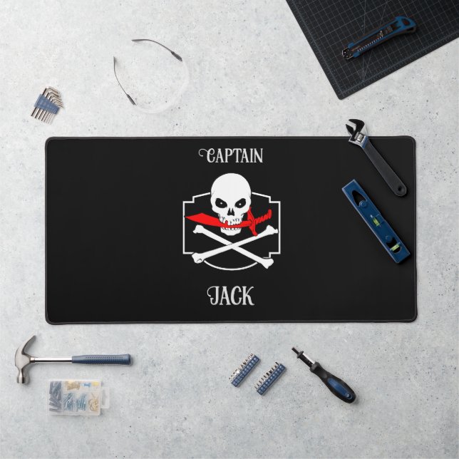 Personalized Jolly Roger (Cutlass)  Desk Mat (Workstation)