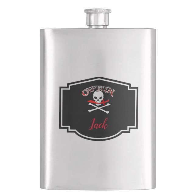 Personalized Jolly Roger (Cutlass)  Flask (Front)