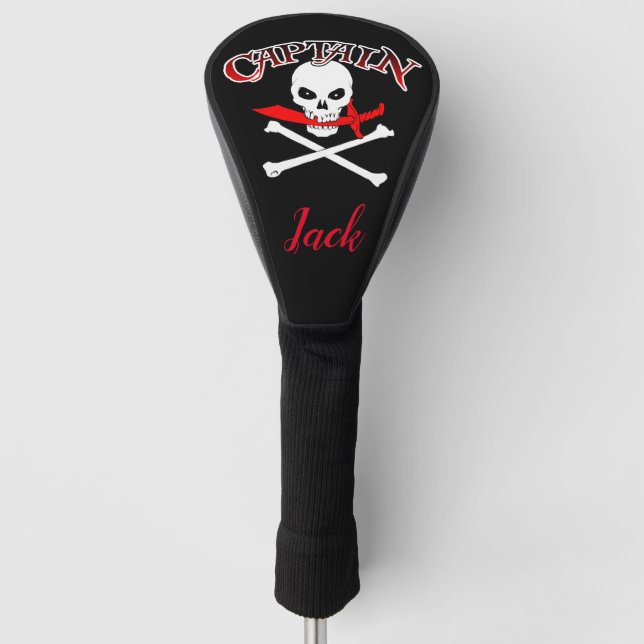 Personalized Jolly Roger (Cutlass)  Golf Head Cover (Front)