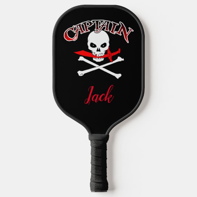 Personalized Jolly Roger (Cutlass) Pickleball Paddle (Front)