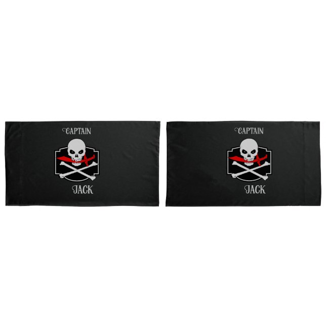 Personalized Jolly Roger (Cutlass)  Pillow Case (Front-Set)