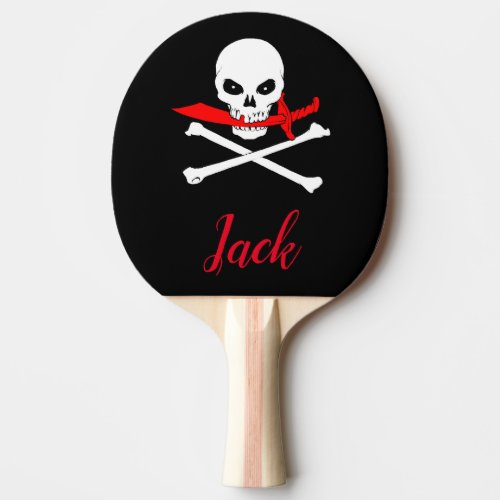 Personalized Jolly Roger CutlassPing Pong Paddle