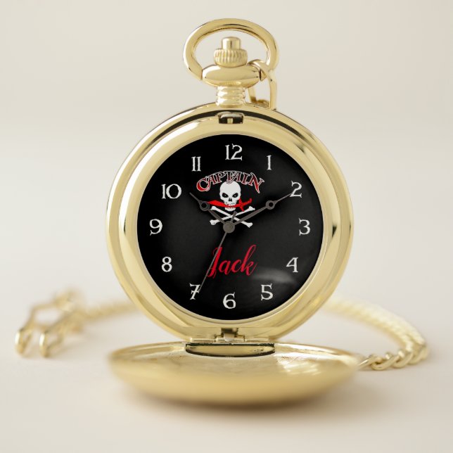 Personalized Jolly Roger (Cutlass)  Pocket Watch (Inside)