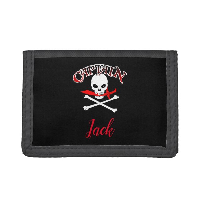 Personalized Jolly Roger (Cutlass)  Trifold Wallet (Front)