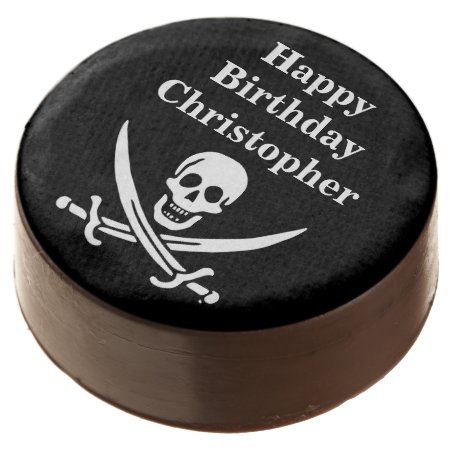 Personalized Jolly Roger Pirate Flag Chocolate Covered Oreo