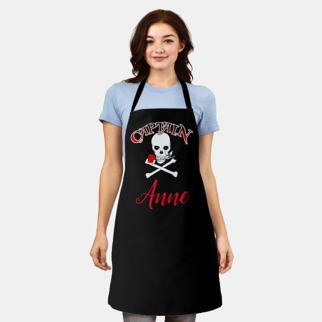 Personalized Jolly Roger (Rose) Apron (Worn)