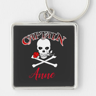 Personalized Jolly Roger (Rose)  Keychain