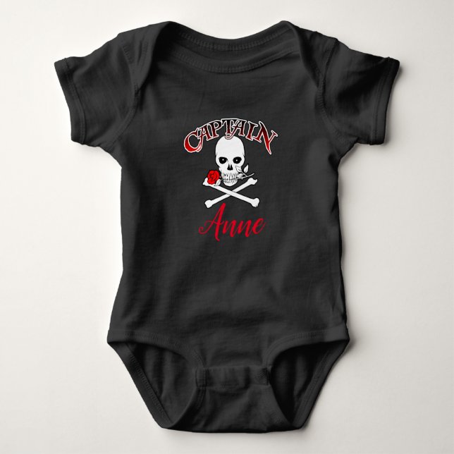 Personalized Jolly Roger (Rose) T-Shirt Baby Bodysuit (Front)