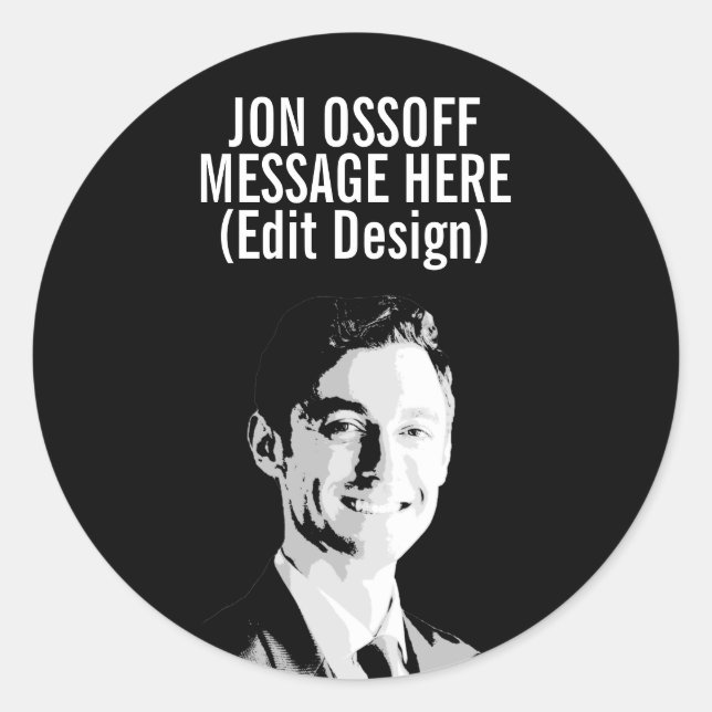 Personalized Jon Ossoff Bust Classic Round Sticker (Front)