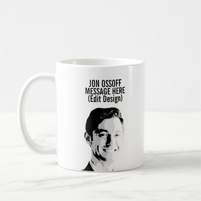 Personalized Jon Ossoff Bust Coffee Mug (Left)
