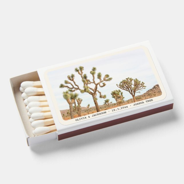 Personalized Joshua Tree Wedding Favor Matches (Front Open)
