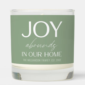 Personalized Joy Abounds in our Home Scented Candle