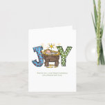 Personalized Joy Baby Jesus Religious Christmas  Holiday Card