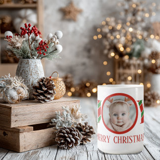 Personalized Joy Christmas Photo Coffee Mug