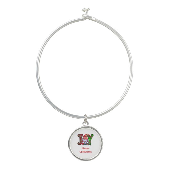 Personalized Joy Gnomes Merry Christmas   Bangle Bracelet (Front)