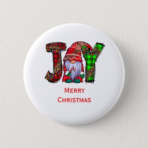 Personalized Joy Gnomes Merry Christmas  Button