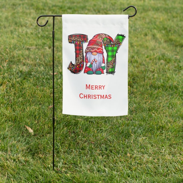 Personalized Joy Gnomes Merry Christmas  Garden Flag (In SItu)