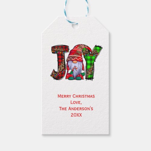 Personalized Joy Gnomes Merry Christmas  Gift Tags