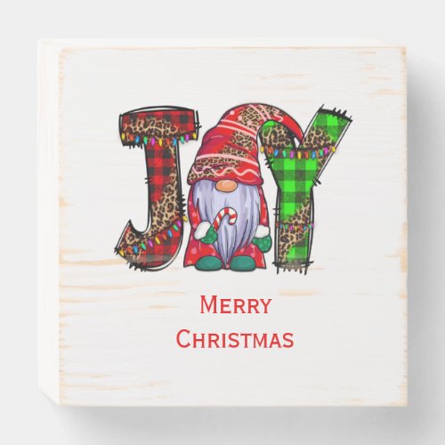 Personalized Joy Gnomes Merry Christmas Gift Wooden Box Sign