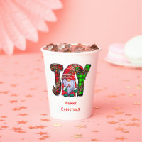 Personalized Joy Gnomes Merry Christmas Paper Cups