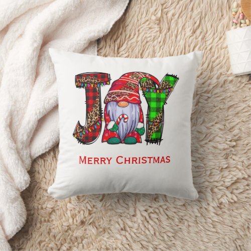 Personalized Joy Gnomes Merry Christmas  Throw Pillow