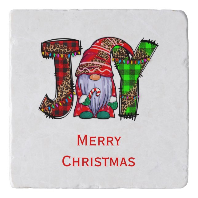 Personalized Joy Gnomes Merry Christmas  Trivet (Front)