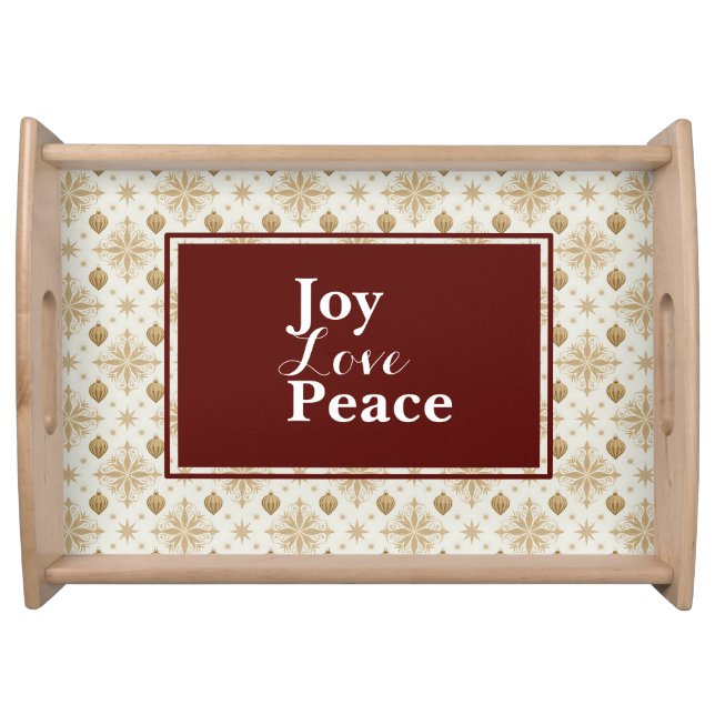 Personalized  "Joy Love Peace" Serving Tray (Front)