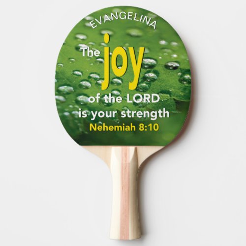 Personalized Joy Of The Lord Ping Pong Paddle