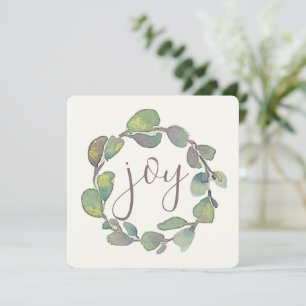 Personalized Joy Original Watercolor Scripture Holiday Card
