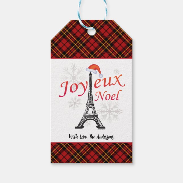 Personalized Joyeux Noel Gift Tags (Front)
