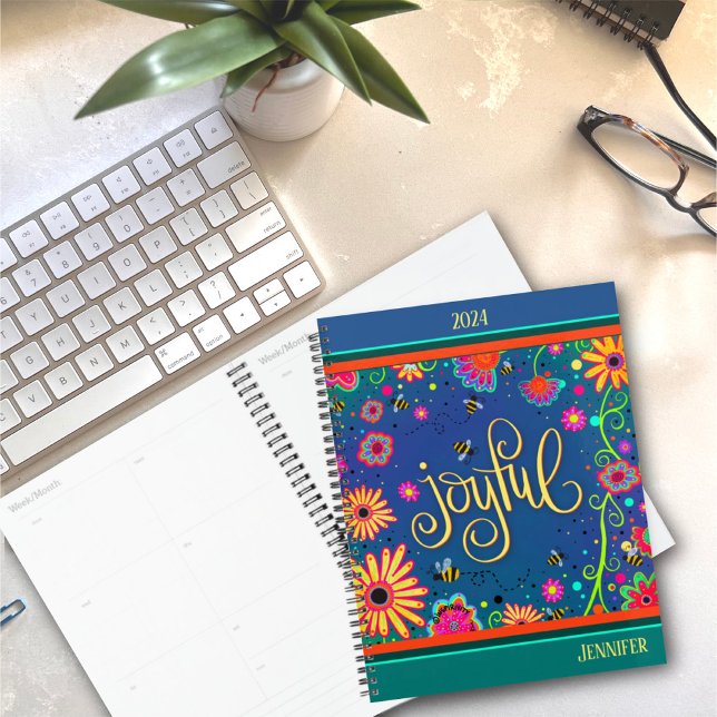 Personalized Joyful Inspiring Bumblebee Floral  Planner (Creator Uploaded)