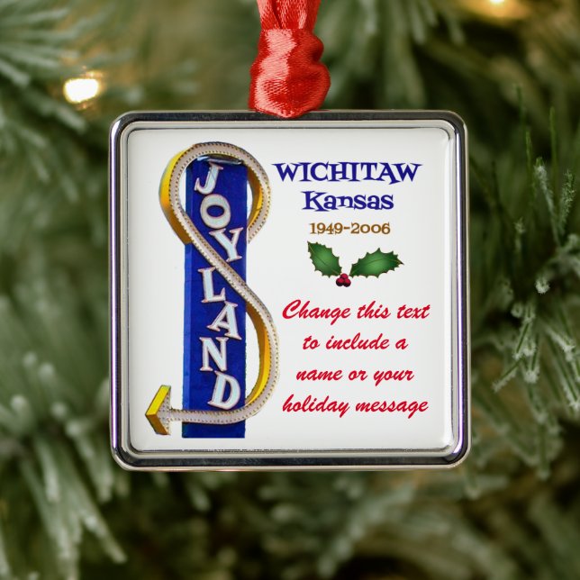 PERSONALIZED Joyland Amusement Park Wichita KS Metal Ornament (Tree)