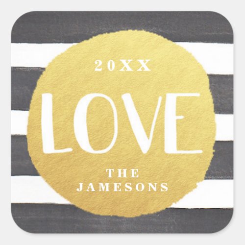 Personalized Joyous Stripes Stickers  LOVE