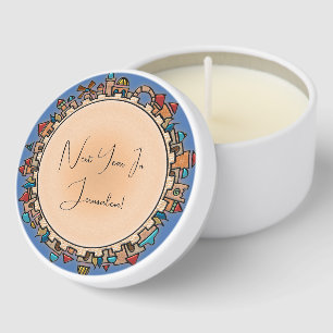 Personalized Judaica Jerusalem Mini Candle Favors