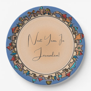 Personalized Judaica Jerusalem Paper Plates