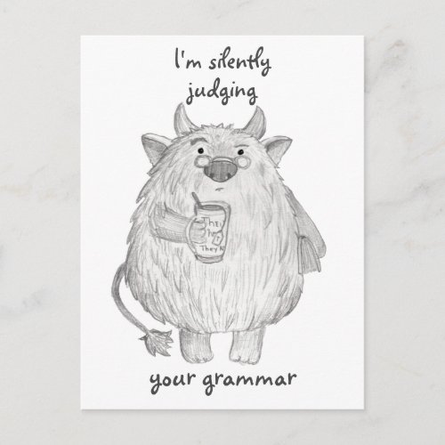 Personalized Judging Your Grammar Monster Postcard