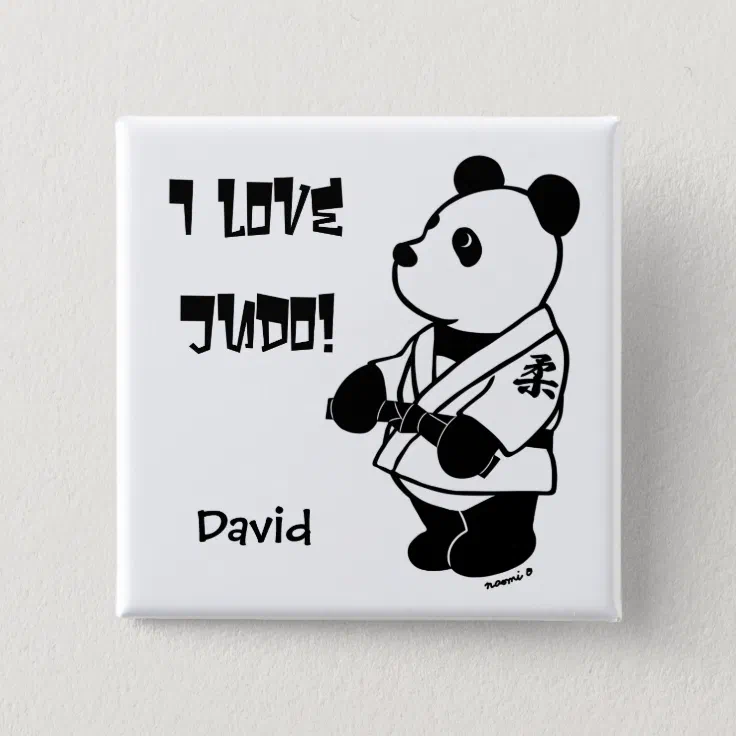 Personalized Judo Panda Cartoon Pinback Button | Zazzle