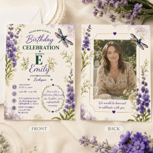 Personalized July Birth Flower Birthday Invitation