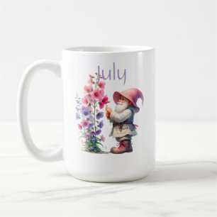 Personalized July Birth Month Garden Gnome Coffee Mug