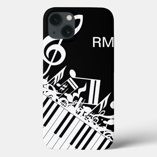 Personalized Jumbled Musical Notes and Piano Keys Case-Mate iPhone Case (Back)