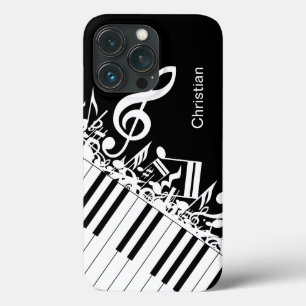 Personalized Jumbled Musical Notes and Piano Keys iPhone 13 Pro Case