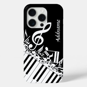 Personalized Jumbled Musical Notes and Piano Keys iPhone 15 Pro Case