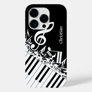 Personalized Jumbled Musical Notes and Piano Keys Case-Mate iPhone 14 Pro Case