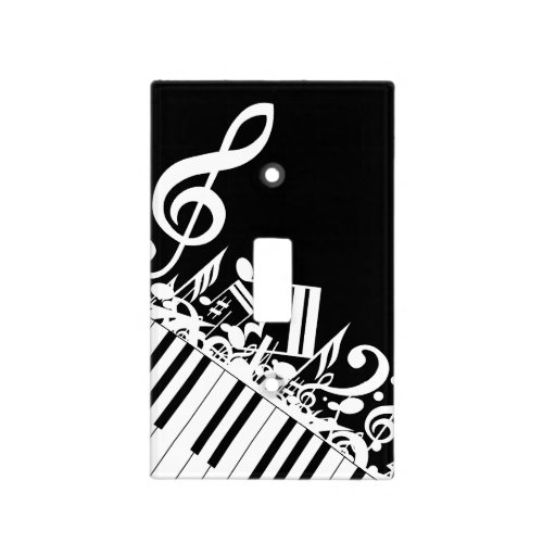 Personalized Jumbled Musical Notes and Piano Keys Light Switch Cover